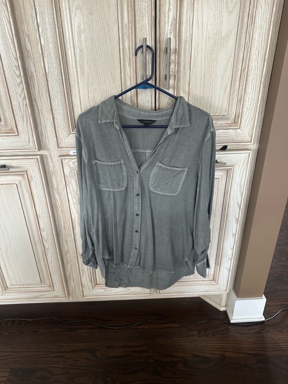 Rock & Republic Button-Front Grey Shirt